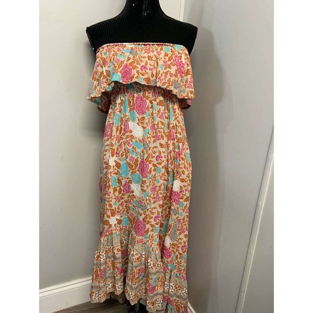 Sea Lustre Dress Strapless Long Floral Multicolor S/M Women's A41